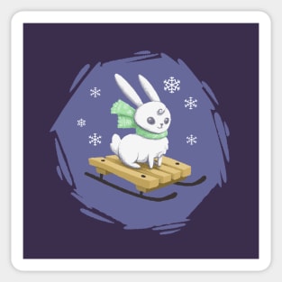 cute winter rabbit Sticker